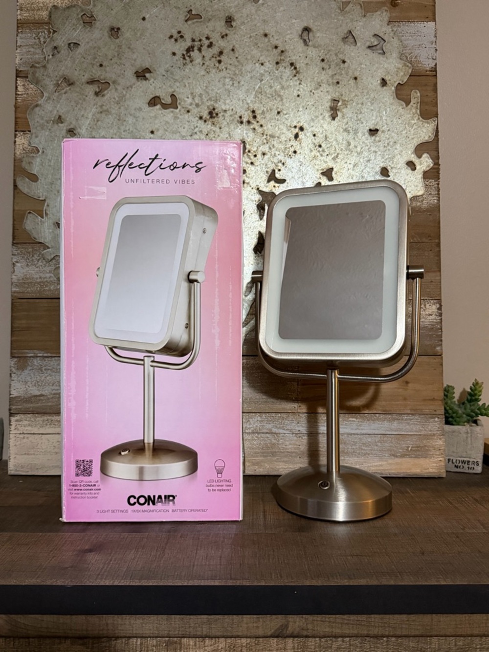 Conair Reflections LED Vanity Mirror in Brushed Silver